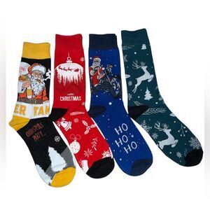 Christmas Socks Set Of 4, Unisex Size 6.5-12, NWT